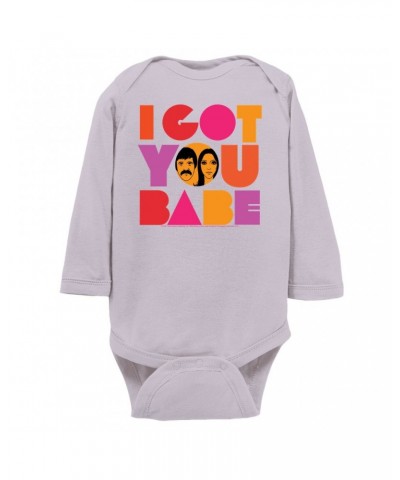 Sonny & Cher Long Sleeve Bodysuit | I Got You Babe Bright Logo Image Bodysuit $6.92 Shirts