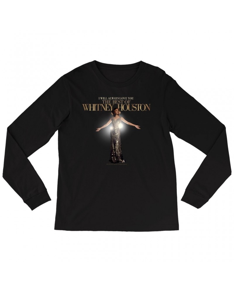 Whitney Houston Long Sleeve Shirt | I Will Always Love You Single Album Cover Shirt $8.57 Shirts