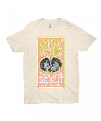 Sonny & Cher T-Shirt | Indiana Beach Peach And Avocado Concert Banner Distressed Shirt $9.22 Shirts