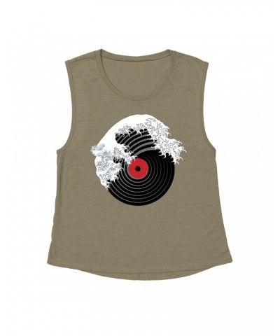 Music Life Muscle Tank | Vinyl Great Wave Tank Top $8.60 Shirts