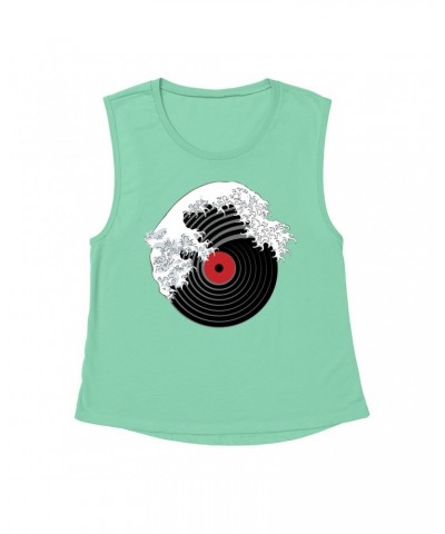 Music Life Muscle Tank | Vinyl Great Wave Tank Top $8.60 Shirts