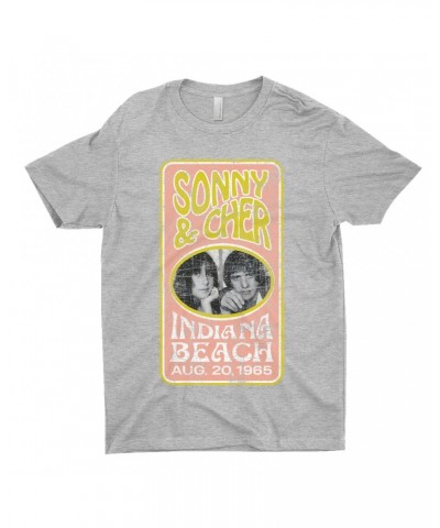 Sonny & Cher T-Shirt | Indiana Beach Peach And Avocado Concert Banner Distressed Shirt $9.22 Shirts