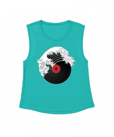 Music Life Muscle Tank | Vinyl Great Wave Tank Top $8.60 Shirts