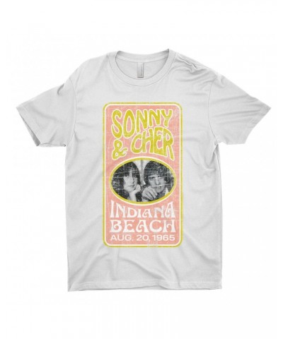 Sonny & Cher T-Shirt | Indiana Beach Peach And Avocado Concert Banner Distressed Shirt $9.22 Shirts