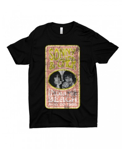 Sonny & Cher T-Shirt | Indiana Beach Peach And Avocado Concert Banner Distressed Shirt $9.22 Shirts