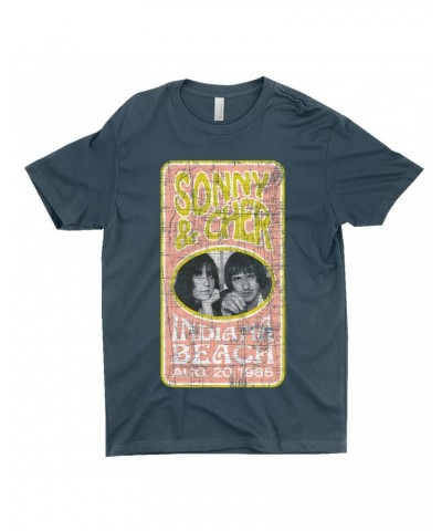 Sonny & Cher T-Shirt | Indiana Beach Peach And Avocado Concert Banner Distressed Shirt $9.22 Shirts