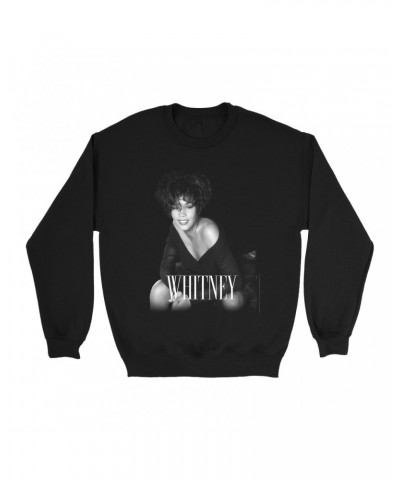 Whitney Houston Sweatshirt | Whitney In Black And White With Classy Logo Sweatshirt $5.32 Sweatshirts