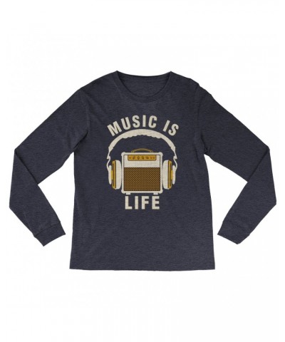 Music Life Heather Long Sleeve Shirt | Music Amps Life Shirt $3.07 Shirts