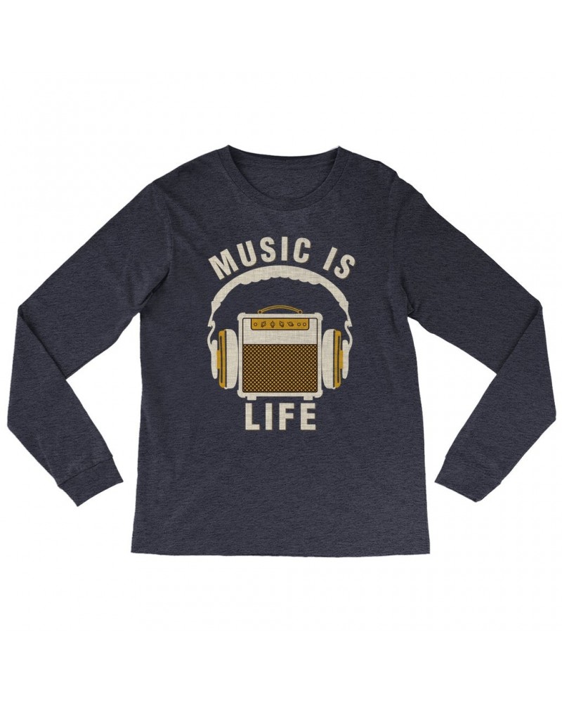 Music Life Heather Long Sleeve Shirt | Music Amps Life Shirt $3.07 Shirts