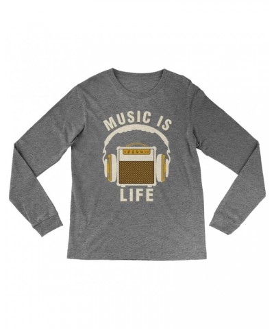 Music Life Heather Long Sleeve Shirt | Music Amps Life Shirt $3.07 Shirts