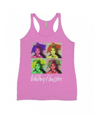 Whitney Houston Bold Colored Racerback Tank | Pop Art Album Design Distressed Shirt $11.04 Shirts