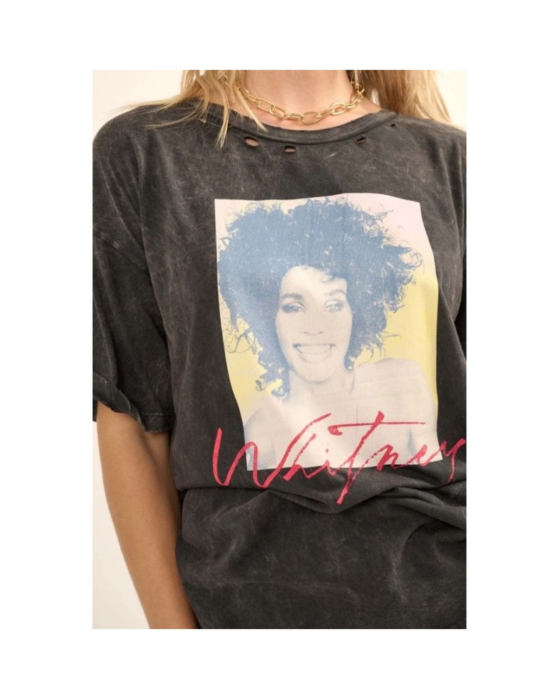 Whitney Houston Portrait Vintage Wash T-shirt $5.78 Shirts