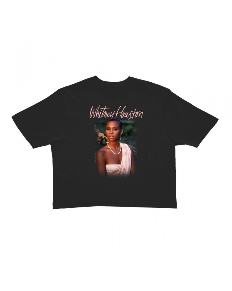 Whitney Houston Ladies' Crop Tee | 1985 Album Cover Design Crop T-shirt $6.00 Shirts