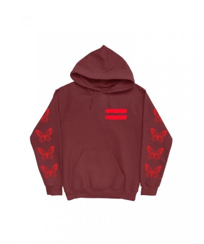 Ed Sheeran Repeat Butterfly Burgundy Hoodie $21.38 Sweatshirts