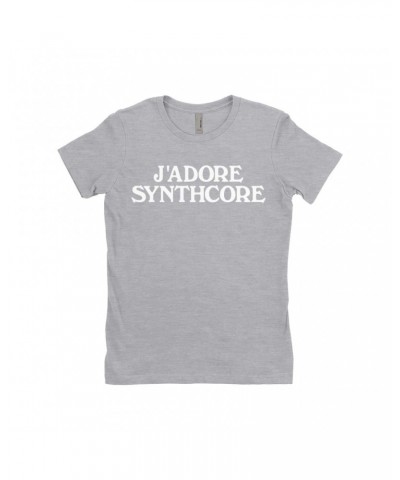 Music Life Ladies' Boyfriend T-Shirt | J'Adore Synthcore Shirt $9.42 Shirts