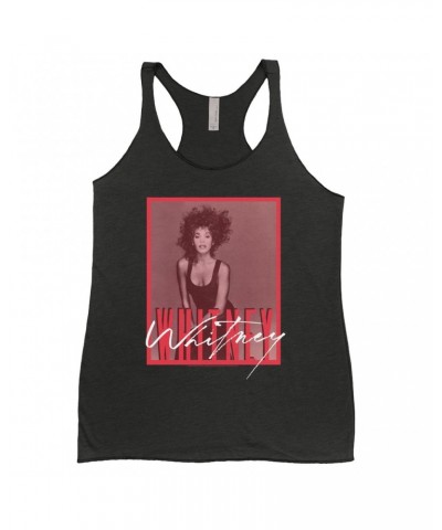 Whitney Houston Ladies' Tank Top | Whitney Red Tone Photo Design Shirt $5.57 Shirts