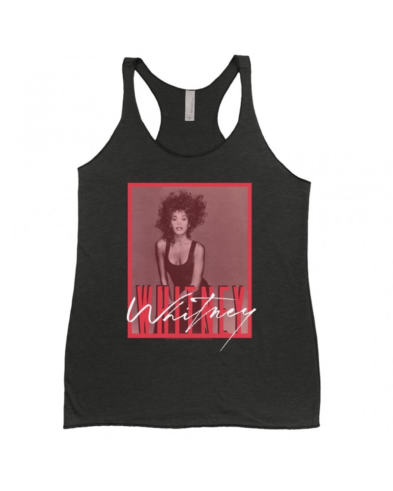 Whitney Houston Ladies' Tank Top | Whitney Red Tone Photo Design Shirt $5.57 Shirts