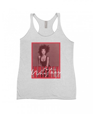 Whitney Houston Ladies' Tank Top | Whitney Red Tone Photo Design Shirt $5.57 Shirts