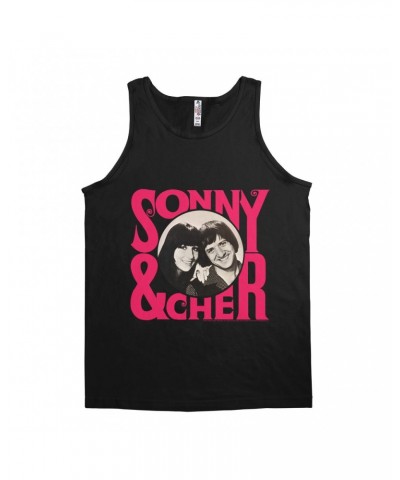 Sonny & Cher Unisex Tank Top | Retro Pink Logo And Photo Shirt $9.22 Shirts