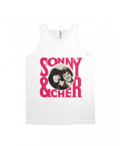 Sonny & Cher Unisex Tank Top | Retro Pink Logo And Photo Shirt $9.22 Shirts