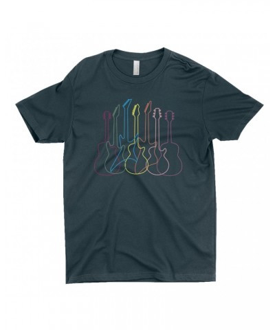 Music Life T-Shirt | Spectrum Guitar Shapes Shirt $4.31 Shirts