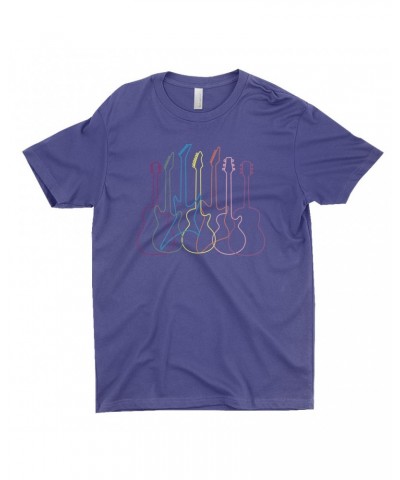 Music Life T-Shirt | Spectrum Guitar Shapes Shirt $4.31 Shirts