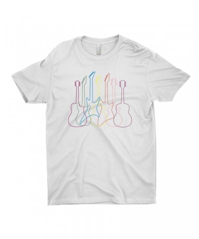 Music Life T-Shirt | Spectrum Guitar Shapes Shirt $4.31 Shirts