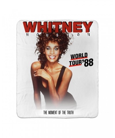 Whitney Houston Sherpa Blanket | 1988 World Tour Poster Image Blanket $16.49 Blankets