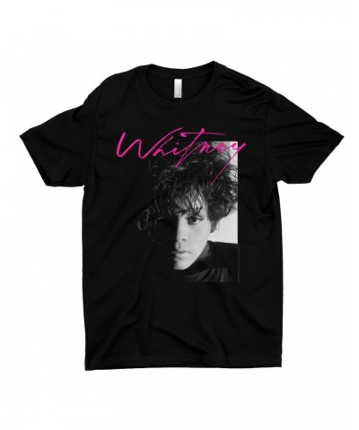 Whitney Houston T-Shirt | Dramatic Lighting Photo And Pink Signature Image Shirt $8.96 Shirts