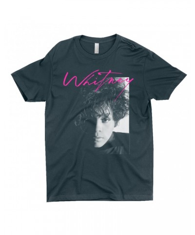 Whitney Houston T-Shirt | Dramatic Lighting Photo And Pink Signature Image Shirt $8.96 Shirts