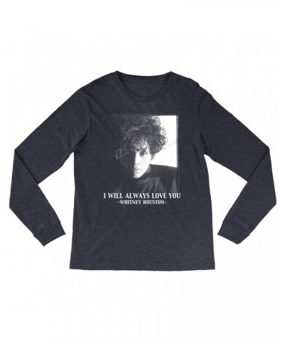 Whitney Houston Heather Long Sleeve Shirt | I Will Always Love You Album Photo Image Shirt $6.83 Shirts