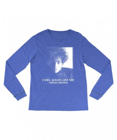 Whitney Houston Heather Long Sleeve Shirt | I Will Always Love You Album Photo Image Shirt $6.83 Shirts