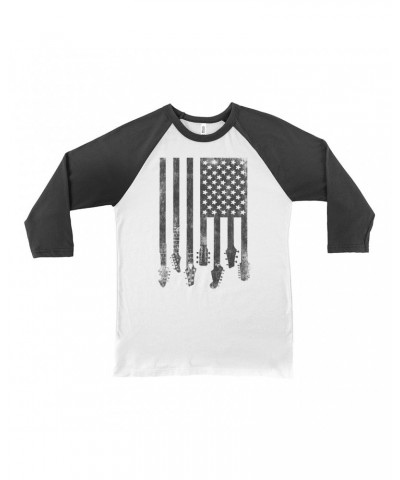 Music Life 3/4 Sleeve Baseball Tee | Flag Guitar Shirt $4.91 Shirts