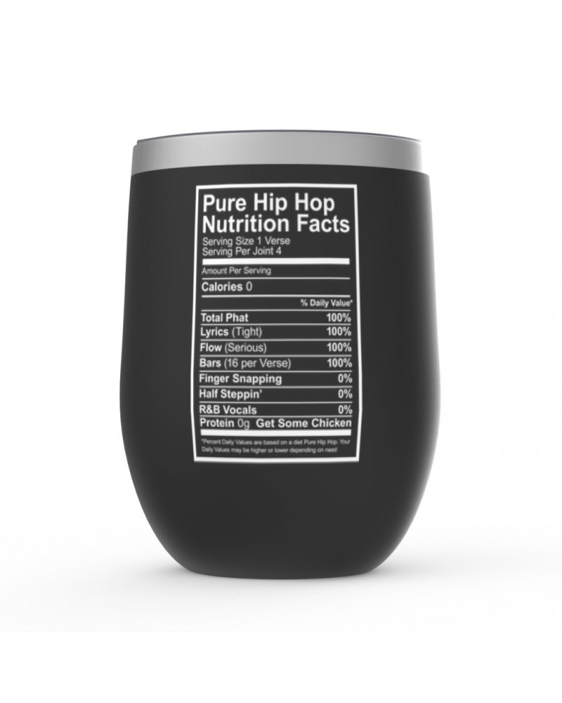 Music Life Wine Tumbler | Hip Hop Nutrition Facts Stemless Wine $7.40 Drinkware