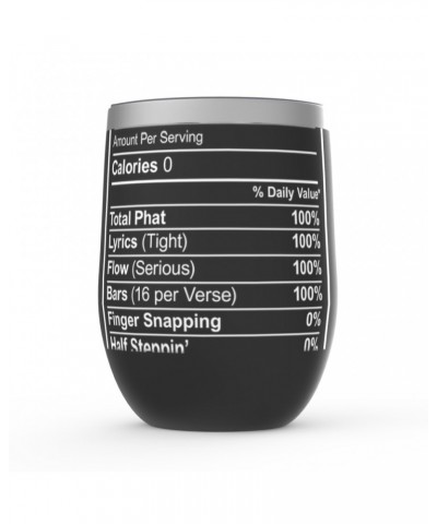 Music Life Wine Tumbler | Hip Hop Nutrition Facts Stemless Wine $7.40 Drinkware