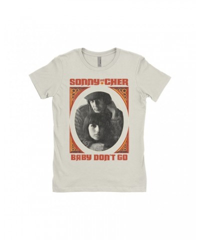 Sonny & Cher Ladies' Boyfriend T-Shirt | Baby Don't Go Rust Frame Image Distressed Shirt $5.91 Shirts